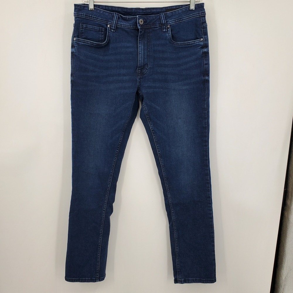 The Perfect Jean NYC Mens Slim Fit Dark Indigo Stretch Denim Jeans 34x32‎ Casual